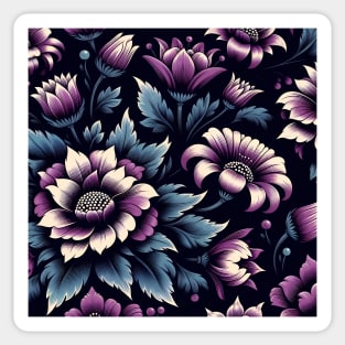 Violet Floral Illustration Sticker